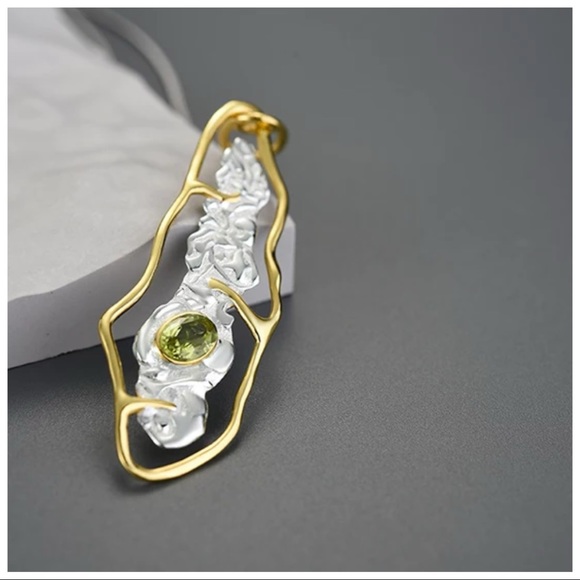 Artisan Handmade Natural Peridot 925 Silver The Zyang Necklace - Picture 6 of 7